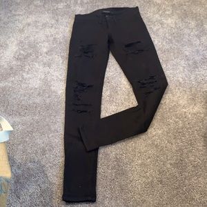Ripped distressed skinny jeans